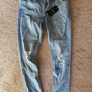 Stylish Blue Distressed Women Jeans